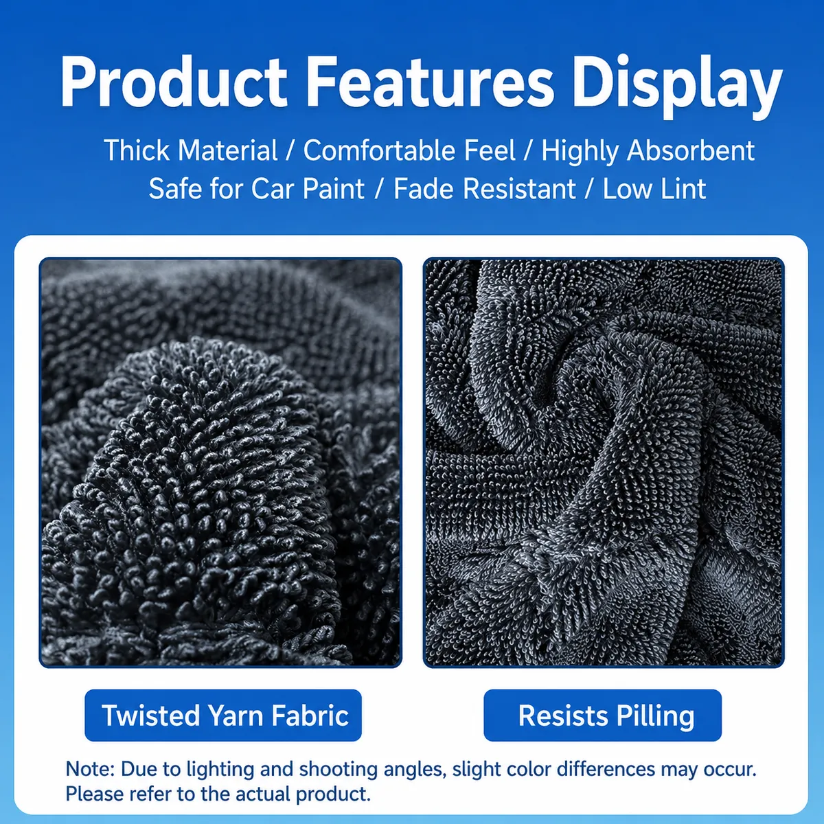 Black Double-Sided Thickened Microfiber Towel for Car Care thumbnail