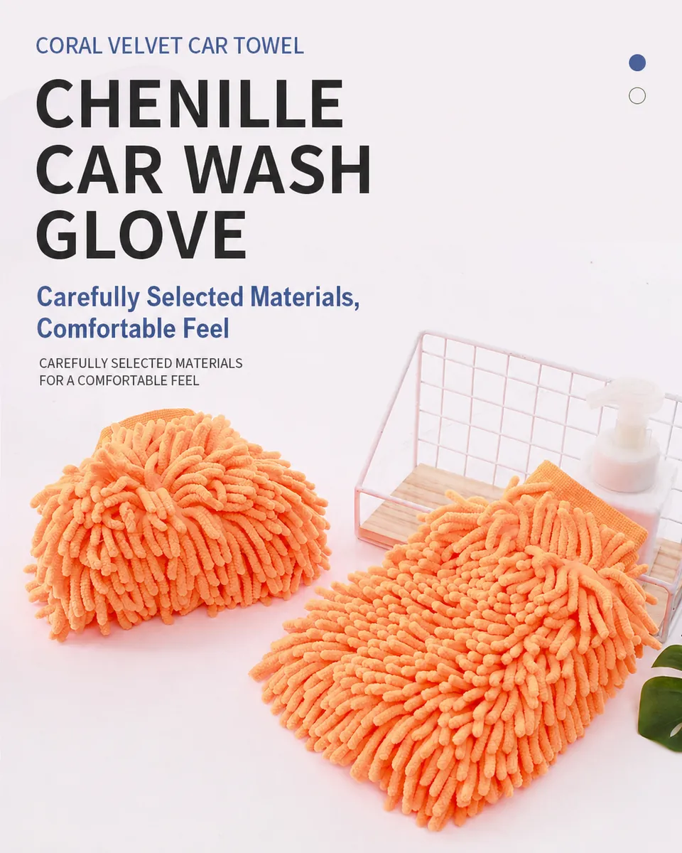 Chenille Microfiber Wash Mitt Pair for Car Care thumbnail