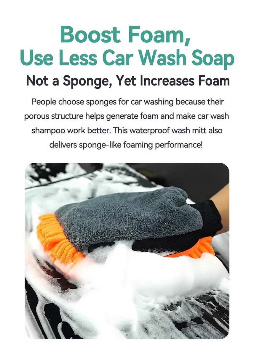 Dual-Sided Scrubbing Wash Mitt for Car Care thumbnail
