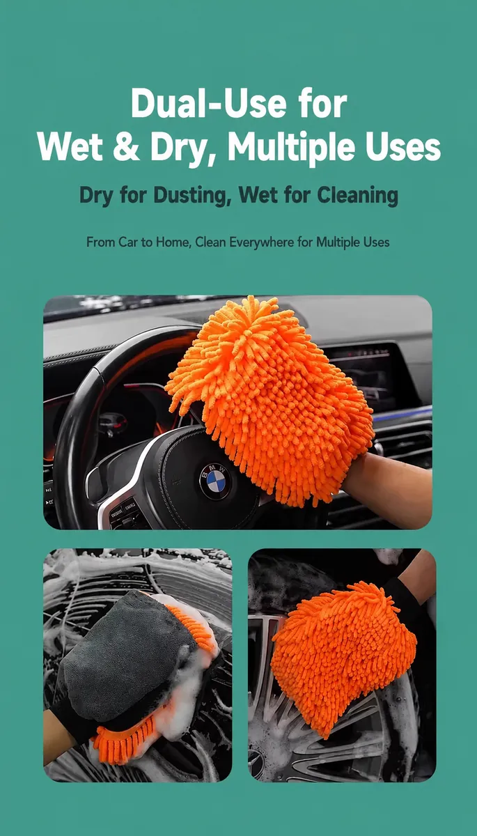 Dual-Sided Scrubbing Wash Mitt for Car Care thumbnail