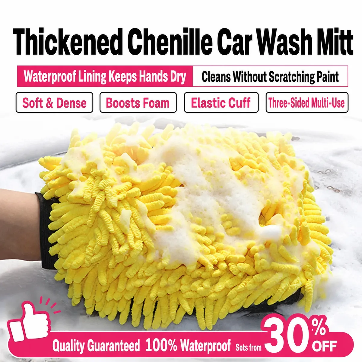 Dual-Sided Scrubbing Wash Mitt for Car Care thumbnail